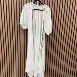 RHODE White Pleated Cover Up With Pockets!